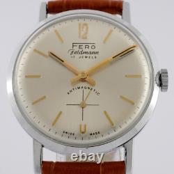 Vintage New Old Stock Fero Feldman Original Dial Manual Wind Working Gents Watch
