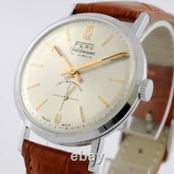 Vintage New Old Stock Fero Feldman Original Dial Manual Wind Working Gents Watch