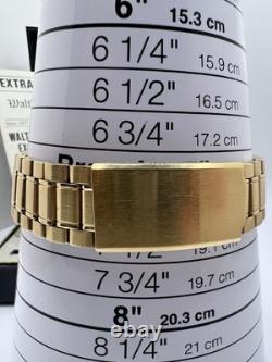 Vintage New Old Stock Gold Tone Helbros HQ Day Date Box Watch Classy Sporty