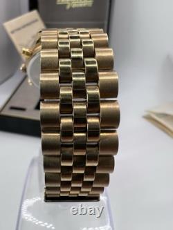 Vintage New Old Stock Helbros Tachymeter Moonphase Gold Tone Classy Unique Watch