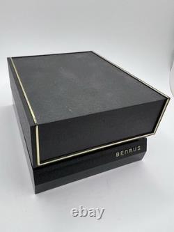 Vintage New Old Stock Mens Gruen Precision Quartz Gold Tone Nugget Watch