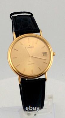 Vintage New Old Stock Movado Men's 18k Gold Electroplated Quartz Watch -Super