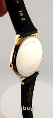 Vintage New Old Stock Movado Men's 18k Gold Electroplated Quartz Watch -Super
