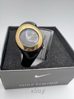 Vintage New Old Stock Nike Triax Sports Ladies 30mm Watch Black Tone Gold Bezel