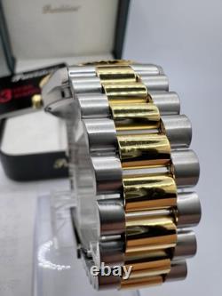 Vintage New Old Stock Precision by Gruen President Silver Gold Tone Day Date