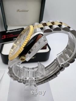 Vintage New Old Stock Precision by Gruen President Silver Gold Tone Day Date