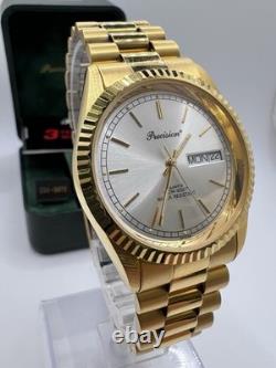 Vintage New Old Stock Precision by Gruen Presidential Fluted Bezel Day Date