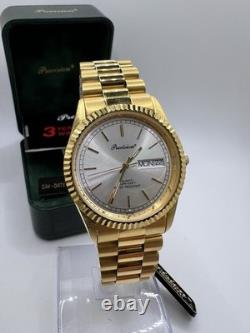 Vintage New Old Stock Precision by Gruen Presidential Fluted Bezel Day Date