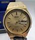 Vintage New Old Stock Seiko Automatic 17 Jewels Day Date Gold Tone Elegant Sport