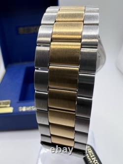 Vintage New Old Stock Seiko SQ President Gold Silver Tone Day Date Watch Classy