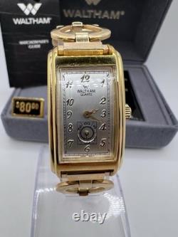 Vintage New Old Stock Waltham Curvex Tank Unisex 20mm Classy Box Paper