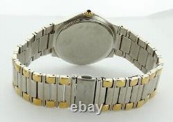 Vintage New old Stock Men's Elgin Dress Watch Two Tone Black Dial Day And Date