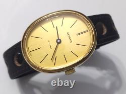 Vintage Nos 1960-70's Swiss Genesis Manual 17j Oval Watch Size 42 X 34 MM
