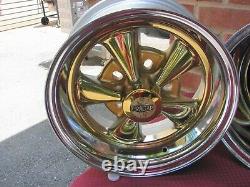 Vintage Nos Cragar Gold Ss S/s Reverse Wheels 14x10 14x7