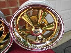 Vintage Nos Cragar Gold Ss S/s Reverse Wheels 14x10 14x7