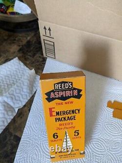 Vintage Original New Old Stock Reed's Aspirin Countertop Display cardboard easle