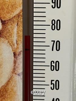 Vintage Original Tom's Peanuts Metal Thermometer Sign New Old Stock with Box
