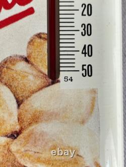 Vintage Original Tom's Peanuts Metal Thermometer Sign New Old Stock with Box