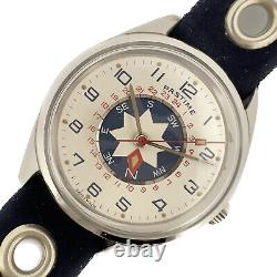 Vintage Pastime Revue Thommen GMT 24Hour Compass Men's Mechanical Wristwatch NOS