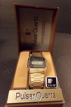 Vintage Pulsar Y759-5019 Quartz Analogue Digital Mens Small Wristwatch Nos Box+