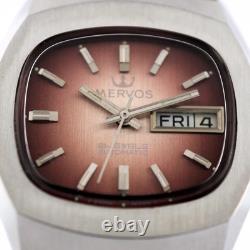 Vintage Rare Mervos Automatic Quickset Day Date Bracelet Ss Nos Working Watch