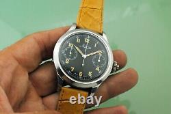 Vintage Rare Minerva Big 46mm Edelstahl 19-9 Military Pilot Nos New Old Stock