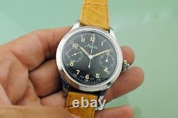 Vintage Rare Minerva Big 46mm Edelstahl 19-9 Military Pilot Nos New Old Stock