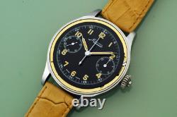 Vintage Rare Minerva Big 46mm Edelstahl 19-9 Military Pilot Nos New Old Stock