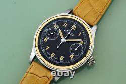 Vintage Rare Minerva Big 46mm Edelstahl 19-9 Military Pilot Nos New Old Stock