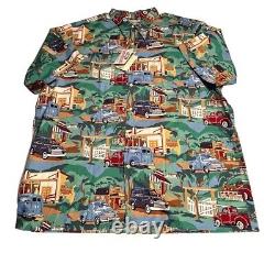 Vintage Reyn Spooner Hawaiian Shirt XXL Chevy Trucks Scenic New Old Stock Tags