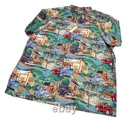 Vintage Reyn Spooner Hawaiian Shirt XXL Chevy Trucks Scenic New Old Stock Tags