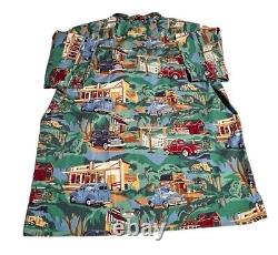 Vintage Reyn Spooner Hawaiian Shirt XXL Chevy Trucks Scenic New Old Stock Tags