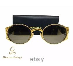 Vintage Rochas Sunglasses 9021 01 Hand made In Italy With Case New old stock