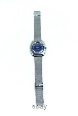 Vintage Sandoz Watch Automatic 17 Jewels Nos Mint Unisex Blue 37 MM Rare Swiss