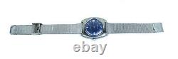 Vintage Sandoz Watch Automatic 17 Jewels Nos Mint Unisex Blue 37 MM Rare Swiss