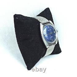 Vintage Sandoz Watch Automatic 17 Jewels Nos Mint Unisex Blue 37 MM Rare Swiss