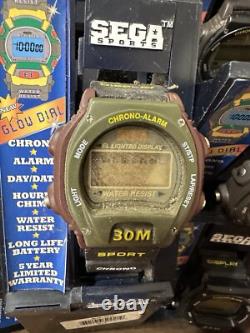 Vintage Sega Watch Sport Digital Lot of 30 New Old Stock Boxed Different Styles
