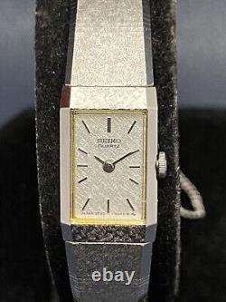 Vintage Seiko 2E20-5029 Lady's Stainless Steels Tank Quartz Watch- New Old Stock
