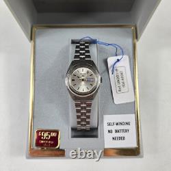 Vintage Seiko 5 4206-0010 Day Date Silver Dial Automatic Women's Watch 25mm NOS