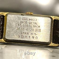 Vintage Seiko Quartz 2E20-6120 Gold Tone Watch Japan NOS Unworn