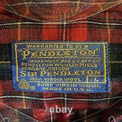 Vintage Sir Pendleton Tartan Plaid Shirt, New Old Stock w Orig Box, Men L, USA