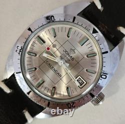 Vintage SkinDiver JONAS Calendar Marine EB8800 Steel Oversize 38mm New Old Stock