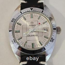 Vintage SkinDiver JONAS Calendar Marine EB8800 Steel Oversize 38mm New Old Stock