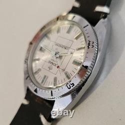 Vintage SkinDiver JONAS Calendar Marine EB8800 Steel Oversize 38mm New Old Stock
