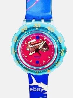Vintage Swatch Watch HAPPY FISH SDN101 1991 Scuba Diver Luminous Dial Rare NOS