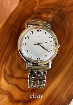 Vintage TIMEX Watch Mens 1979 Mercury W NOS Mark VII USA Stainless Band SERVICED