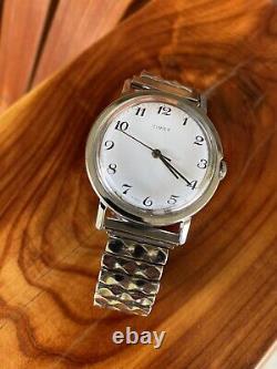 Vintage TIMEX Watch Mens 1979 Mercury W NOS Mark VII USA Stainless Band SERVICED