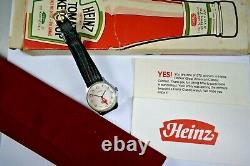 Vintage Timex Rare Heinz Ketchup Manual Wind Watch Complete Set NOS lot. E
