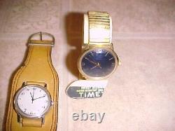 Vintage Timex Watch Hippie England Mans Wind Up New Old Stock Blue Face Water