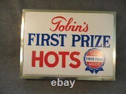 Vintage Tobins First Prize Hots Lighted Sign -New Old Stock in Orig. Box